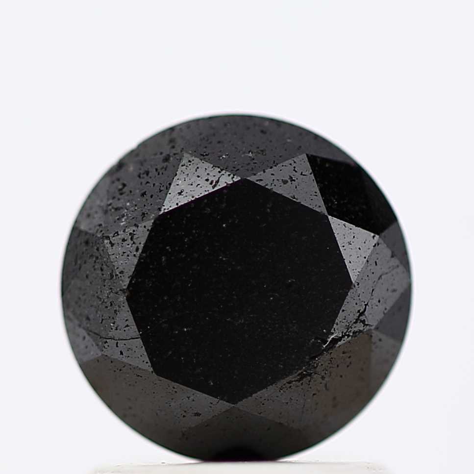 1.31 Carat Fancy Black Round Shape Brilliant Cut Natural Loose Diamond